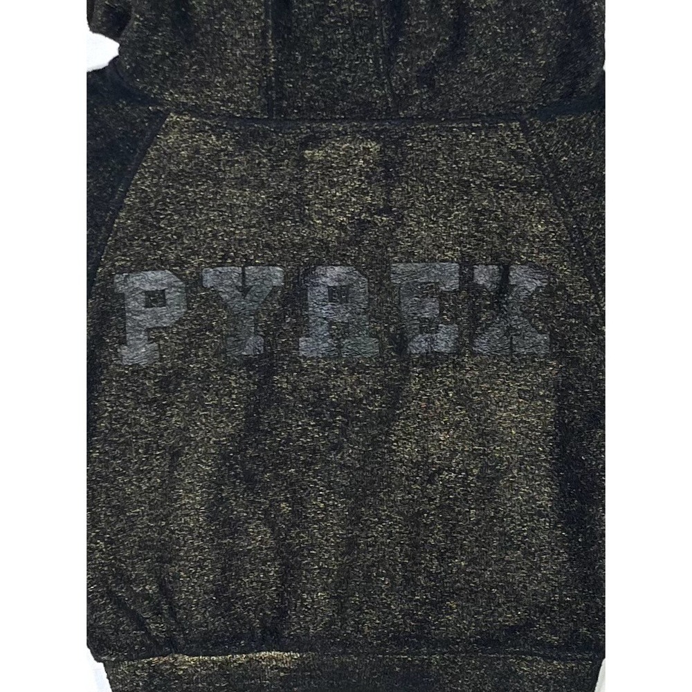 Pyrex Zip Hoodie Women's XS Black Glittery Heather Gold Rare Streetwear Italy - Picture 12 of 13